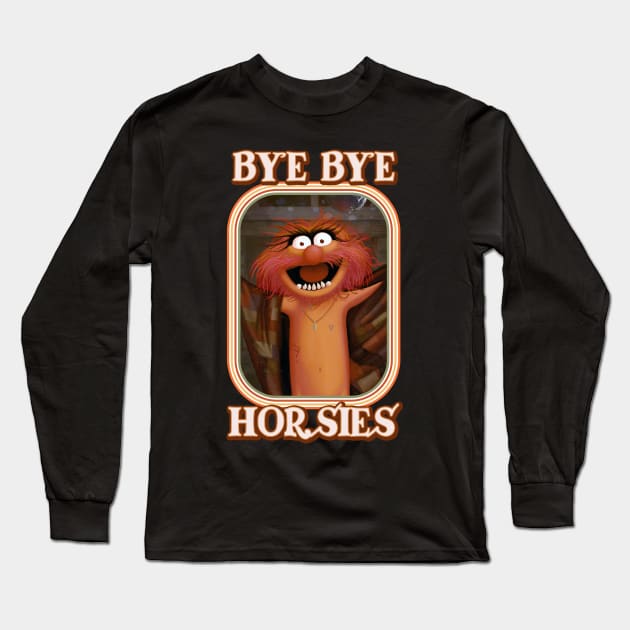 Animal - Bye Bye Horsies Long Sleeve T-Shirt by GrimbyBECK